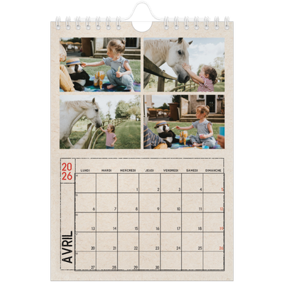 Calendrier photo A5 — Craft effet tampon [Avril]