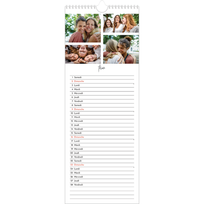 Calendrier mural long  — Arrangements photo [Février]
