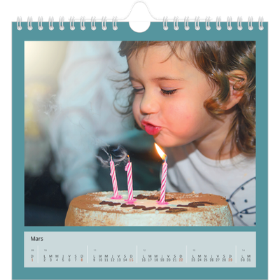 Calendriers annuels carré — Un monde en couleur [Mars]