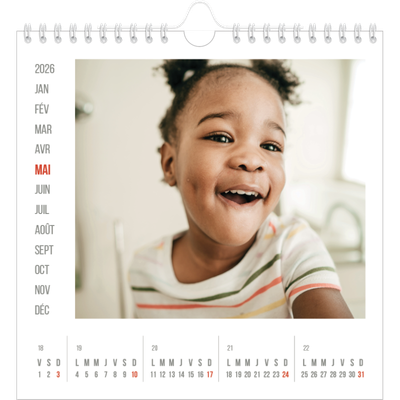 Calendriers annuels carré — Accent rouge [couverture]