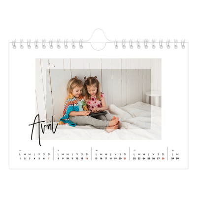 Calendrier photo A5 — Cadre clair [Avril]