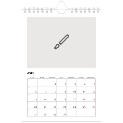 Calendrier photo A5 — Créez votre produit [Avril]