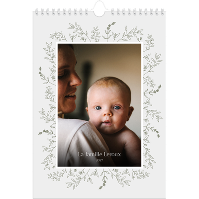 Calendrier photo A4 (20 x 30 cm) — Fleurs dessinées [couverture]