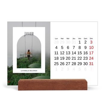 Calendrier de bureau support bois - paysage — L'arche ouverte