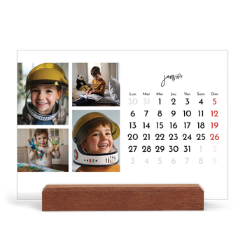Calendrier de bureau support bois - paysage — Arrangements photo