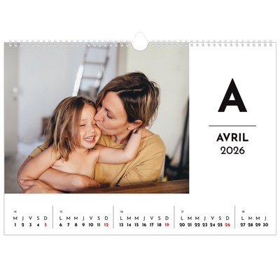 Calendrier photo A3 — Projecteur sur les lettres [Avril]
