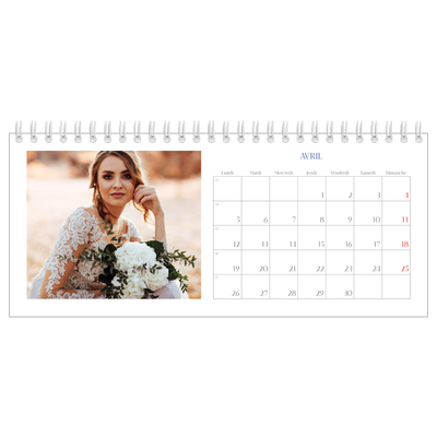 Calendrier de bureau — Classique cobalt [Avril]