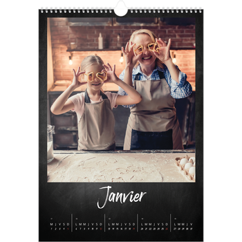 Calendrier photo A3 — Tableau et craie