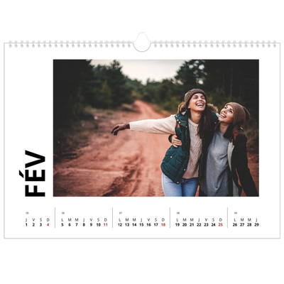 Calendrier photo A3 — Espace blanc [Février]