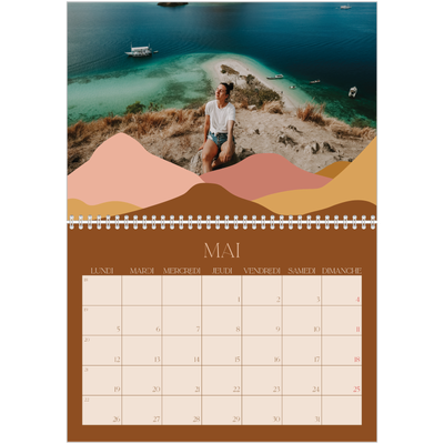Calendrier photo A4 double (30 x 40 cm) — Montagnes aux tons neutres [couverture]