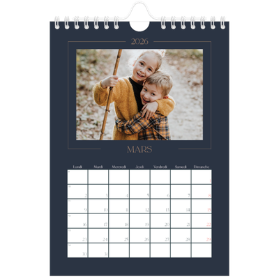 Calendrier photo A5 — Bleu de Prusse [Mars]