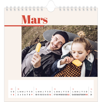 Calendriers annuels carré — Inspiration 90 [Mars]
