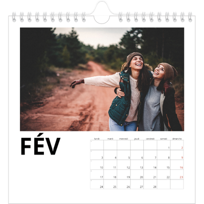 Calendriers annuels carré — Espace blanc [Février]