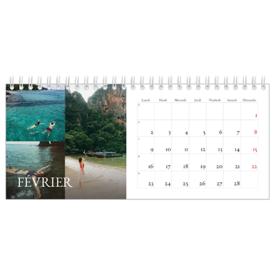 Calendrier de bureau — Superposition classique [Février]