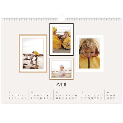 Calendrier photo A3 — Galerie de mur photo [Avril]