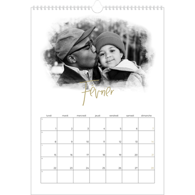 A3 Calendrier annuel — Effet photo [Février]