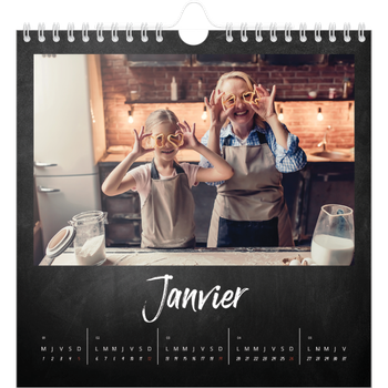 Calendrier photo carré — Tableau et craie