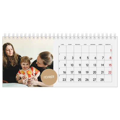 Calendrier de bureau — Gommettes photo [Février]