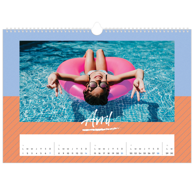 Calendrier photo A3 — Papier peint acidulé [Avril]