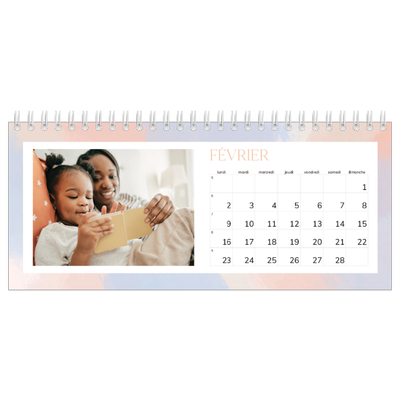 Calendrier de bureau — Effet pinceau [Février]