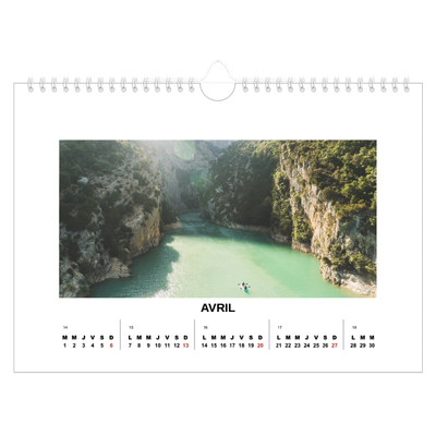 Calendrier photo A4 — Simple photo [Avril]