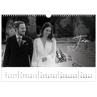 Calendrier photo A3 — Écriture élégante [Janvier]