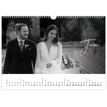 Calendrier photo A3 — Écriture élégante