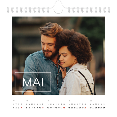 Calendriers annuels carré — Date superposée [couverture]