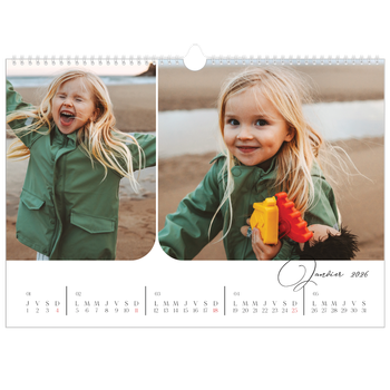 Calendrier photo A3 — Instantanés et calligraphie