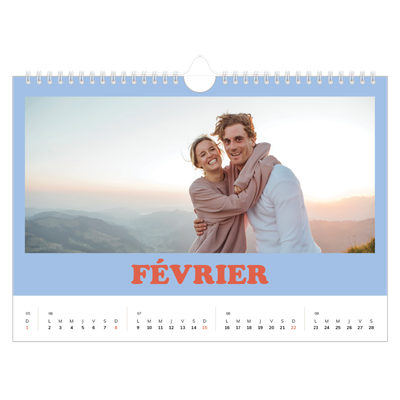 Calendrier photo A4 — Cadres rétro [Février]