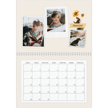 Calendrier photo A4 double — Scrapbook vintage