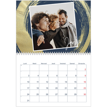 Calendrier photo A4 double — Coup de pinceau doré