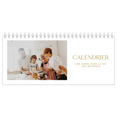 Calendrier de bureau — Large texte Doré [couverture]