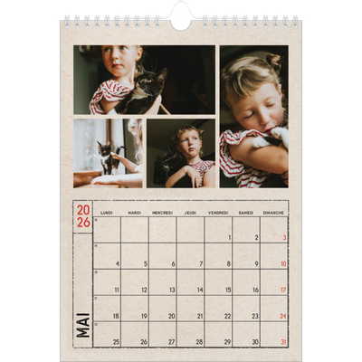 Calendrier photo A4 (20 x 30 cm) — Craft effet tampon [couverture]