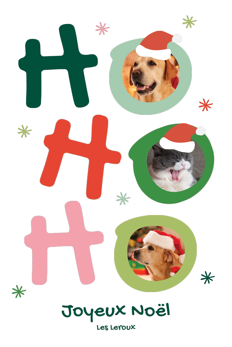 Faire-part & Cartes — Chien et chat de Noël