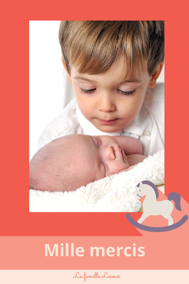 Carte de remerciement — Cheval à bascule