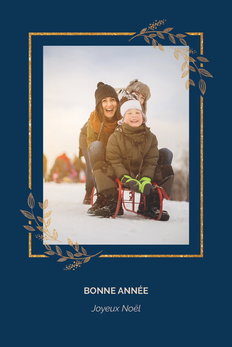 Faire-part & Cartes — Noël en bleu et or