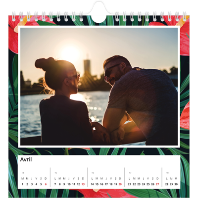 Calendriers annuels carré — Tropical [Avril]