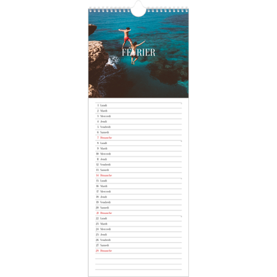 Calendrier mural long  — Évasion sans fin [Février]