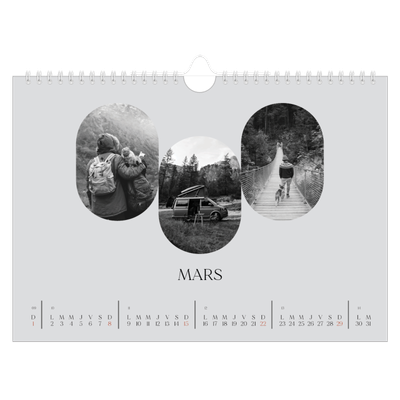 Calendrier photo A4 — Sur la route [Mars]