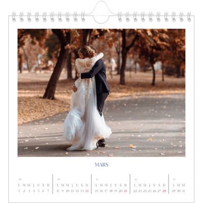Calendriers annuels carré — Classique cobalt [Mars]