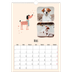 A3 Calendrier annuel — Pattes de chien et gribouillis [Mars]