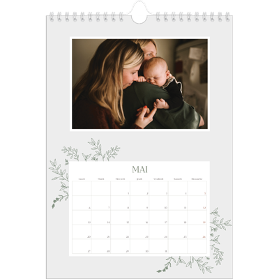 Calendrier photo A4 (20 x 30 cm) — Fleurs dessinées [couverture]