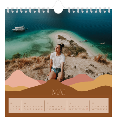 Calendriers annuels carré — Montagnes aux tons neutres [couverture]