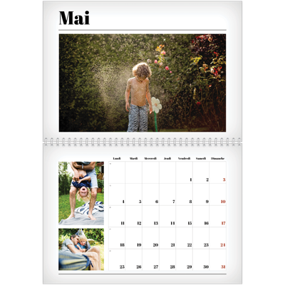 Calendrier photo A4 double (30 x 40 cm) — Une de magazine [couverture]