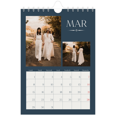 Calendrier photo A5 — Ardoise et sérifs [Mars]