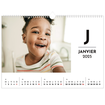 Calendrier photo A3 — Projecteur sur les lettres