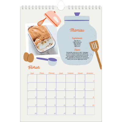 Calendrier photo A4 (20 x 30 cm) — Une année de recettes [Février]