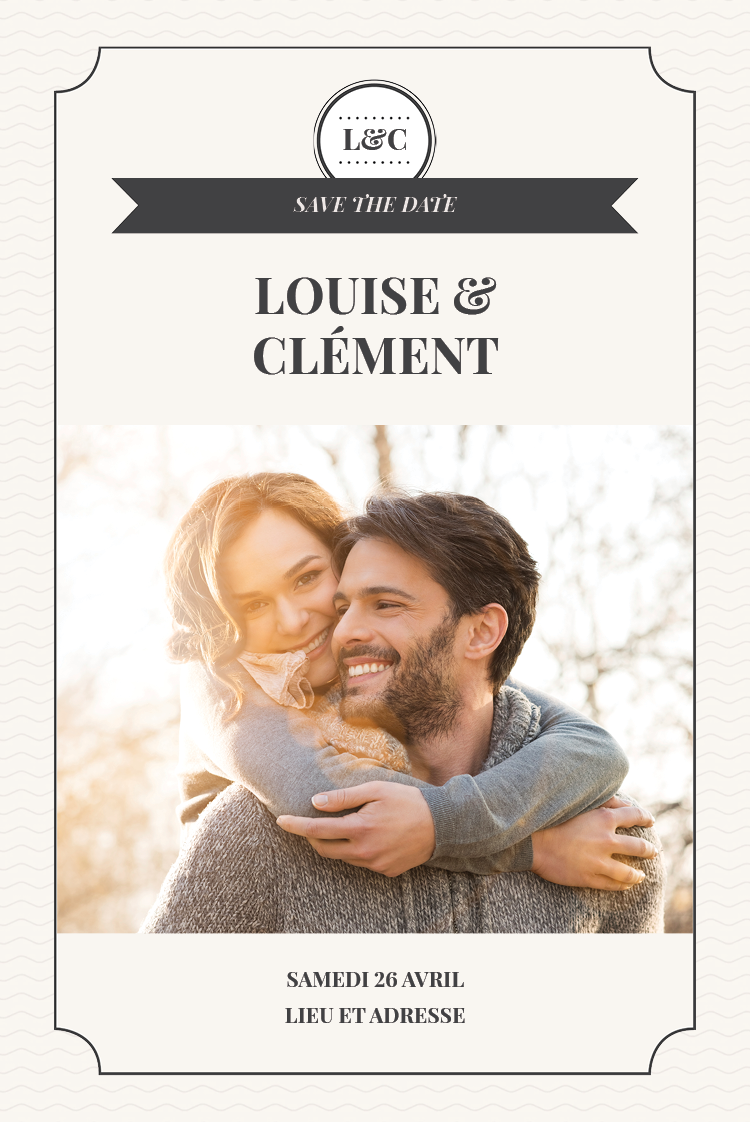 Save the date — Tampon d'initiales