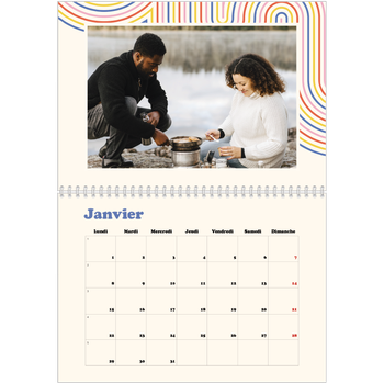 Calendrier photo A4 double — Rayures rétros